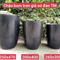 Chậu bom trơn giả sứ đen