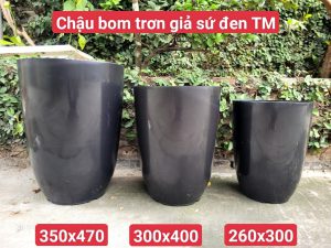 Chậu nhựa bom giả sứ màu đen